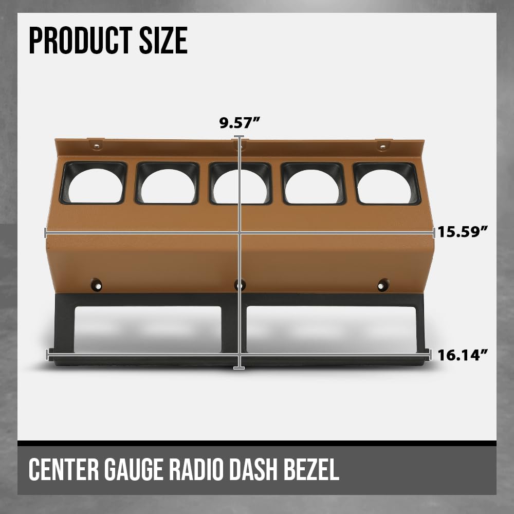 G-PLUS Center Gauge Radio Dash Bezel Trim Compatible with Jeep Wrangler YJ 1987-1995 Yellow