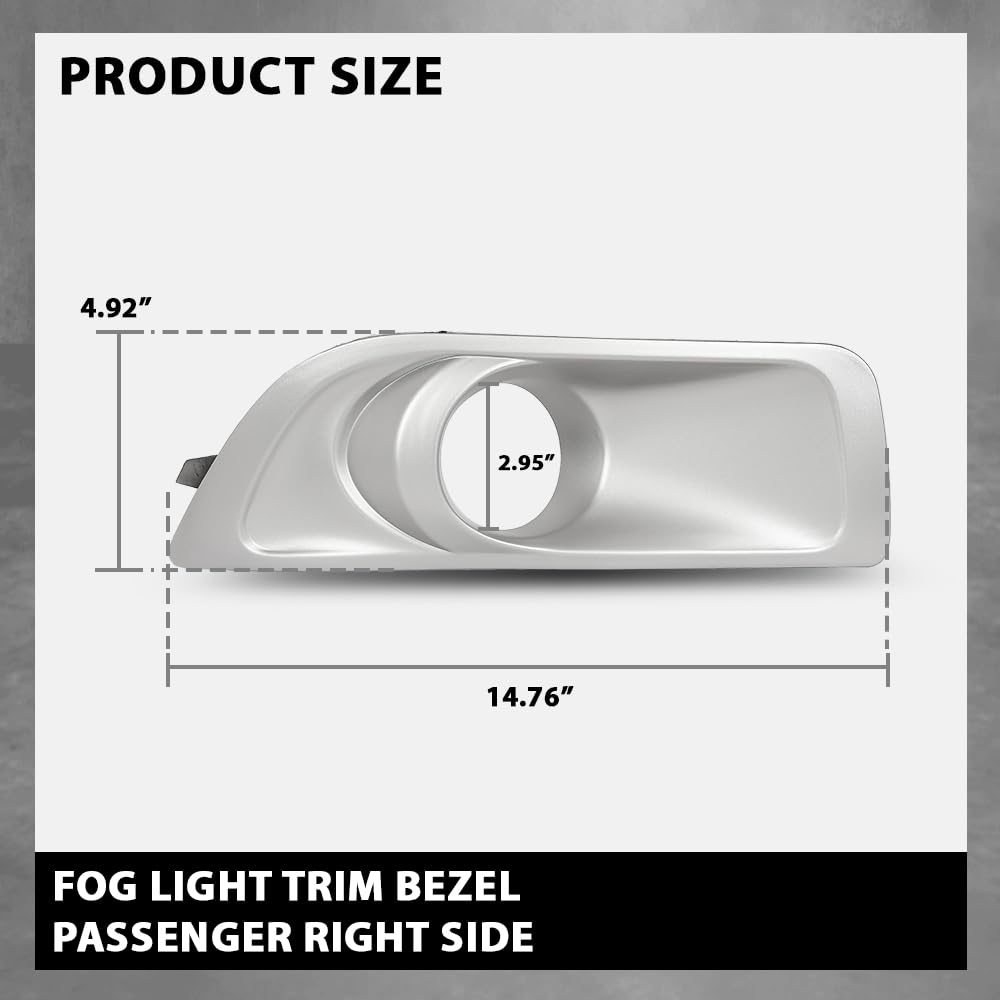 G-PLUS Passenger Side Fog Light Bezel Compatible with Subaru Outback 2010-2012 57731AJ42A, SU1039101