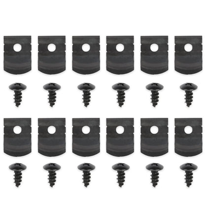 G-PLUS 1" Tall Rocker Molding Clips and Screw Set - 12 Pieces Compatible with GM Models Chevy 1962 1963 1964 1965 1966 1967 with Wide Style Rocker Panel Moldings