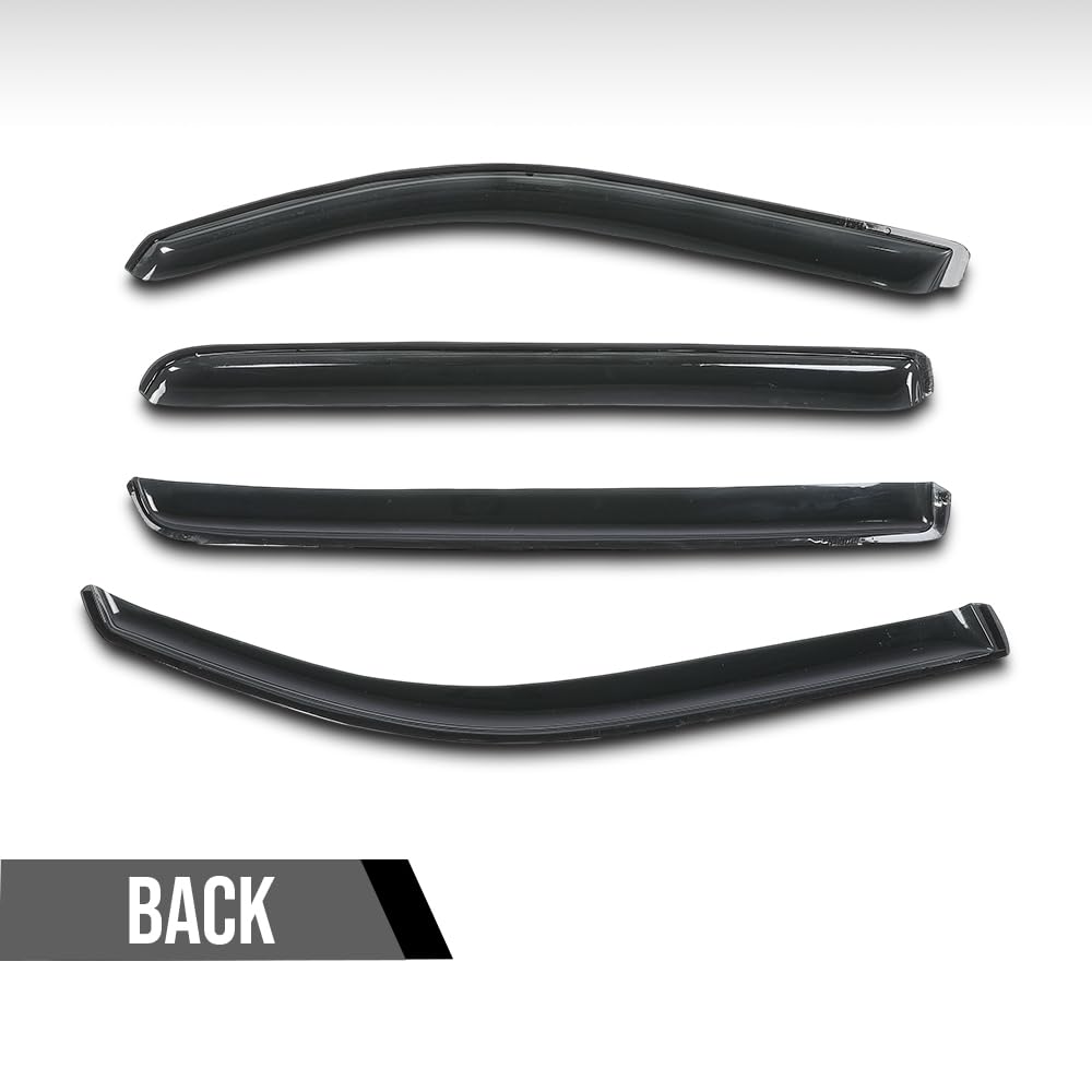 G-PLUS in-Channel Auto Vent Window Visor 4pcs Compatible with Dodge Ram 1500 Crew Cab 2019-2025 Not Fit Classic Body Style or Quad Cab in-Channel Rain Guards Smoke