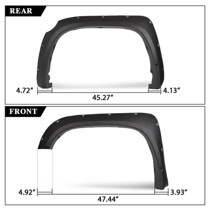 G-PLUS 4PCS Fender Flares Compatible with Toyota Tundra 2014-2020 66.7" / 78.7" / 97.6" Bed Length Wheel Cover Protector Vent Trim, Textured Riveted Pocket