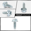 G-PLUS 100 License Plate Screws Compatible with Most Vehicles,#14x 3/4" (#1620), Hex/Phillips/Flat