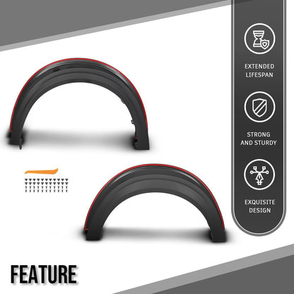 G-PLUS Front and Rear Wheel Eyebrow Fender Trim Compatible with Ford Maverick 2022 2023 2024 2025 Black