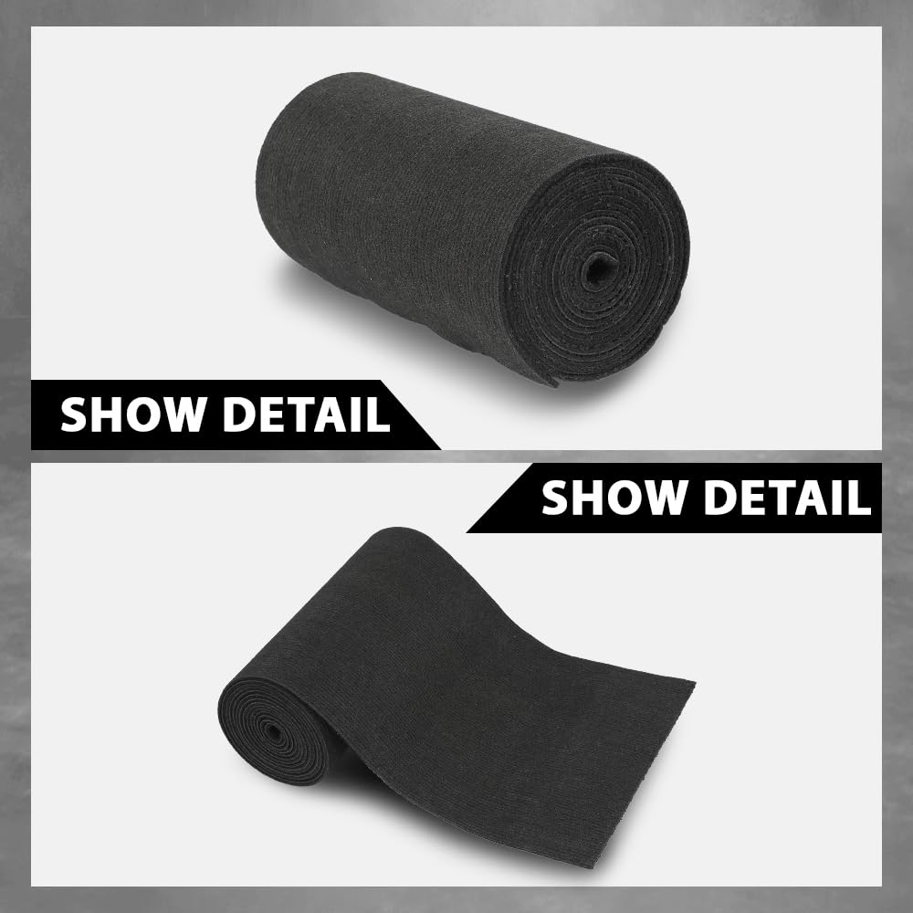 G-PLUS 12" x 12ft Boat Trailer Bunk Carpet, Outdoor Ribbed Marine Bunk Carpet Fit for Boat Trailer Runners Black Boat Carpet