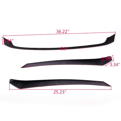 Red 3PC Grille Trims Compatible with Honda Civic 2016 2017 2018 | Type-R Style Front Hood Grille Moulding Cover Trim with Tape