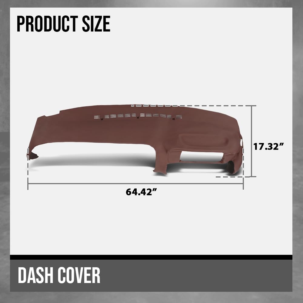 G-PLUS TPE Dash Cover Dashboard Compatible with Chevy & GMC Truck C/K 1500 1997-1999 Fit Chevy & GMC Truck C/K 2500/3500 1997-2000 Red