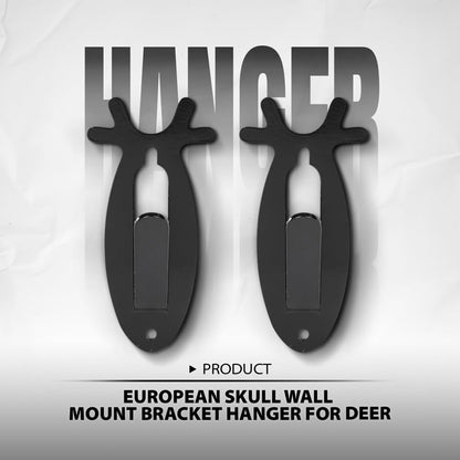 G-PLUS 2 Pack of Wall Hanger Hook European Antler Style Wall Mount Bracket for Hanging Mounting Deer, Antler S, Whitetail Deer, Mule Deer and Many Other Animals Living Room Bedroom Home Decor Black