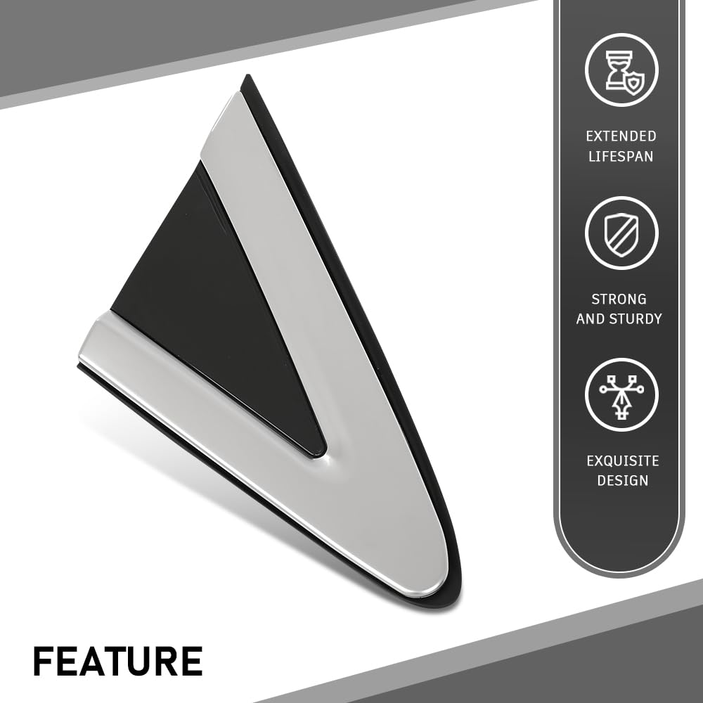 G-PLUS Front Right Side Fender Molding Trim Part Mirror Corner Triangle Trim View Mirror Flag Applique Panel Cover Compatible with Cadillac XTS 2013-2019 22955948 Chrome and Black
