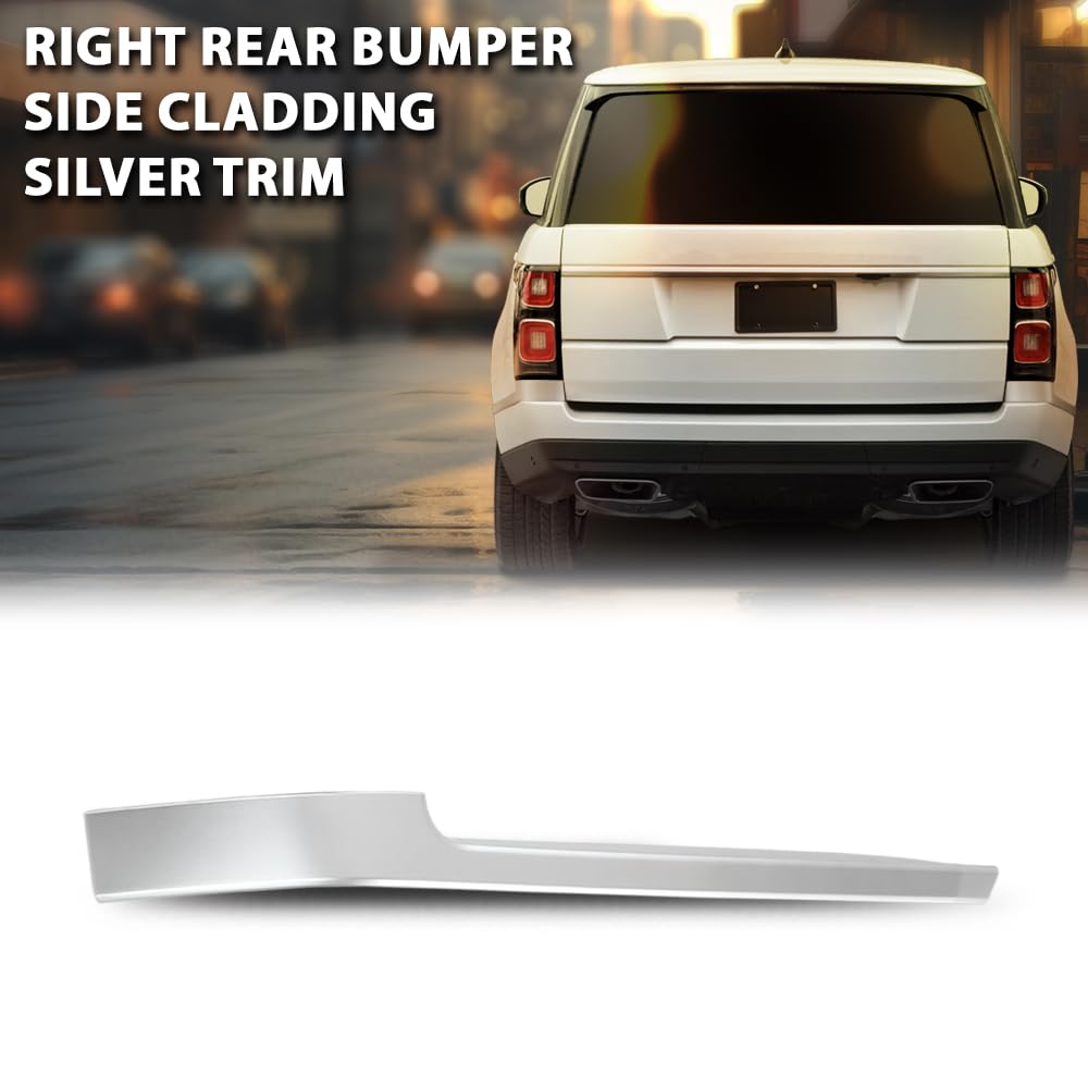 G-PLUS Right Rear Bumper Side Cladding Silver Trim Compatible with Range Rover 2013-2022