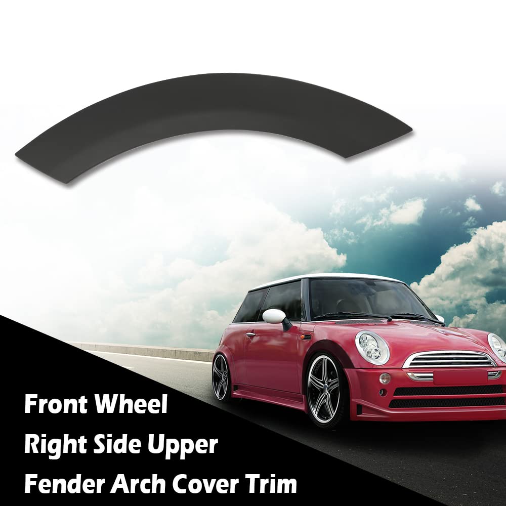 G-PLUS Wheel Arch Cover Trim Fender Flares w/Mounting Kit Compatible with 2002-2008 Mini Cooper Front Right Side Upper Wheel Trim Replace for 51131505866