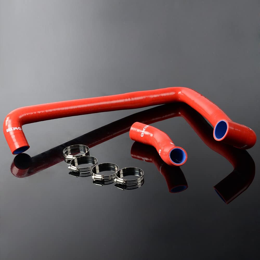 G-PLUS Silicone Radiator Hose Kit w/Clamps Compatible with NISSAN 300ZX Z32 Fairlady VG30DET 1989-2000 Red
