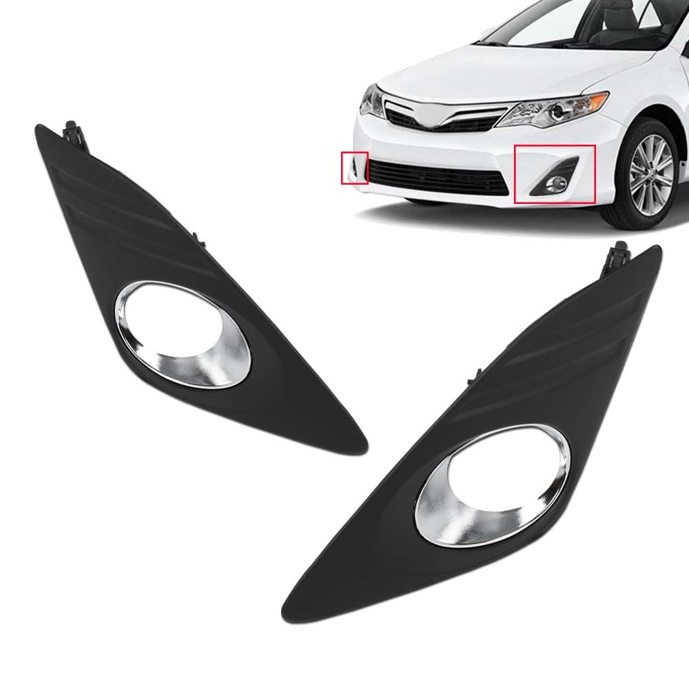 G-PLUS Pair Front Bumper Fog Light Grille Lamp Cover Compatible with Toyota Camry 2012-2014