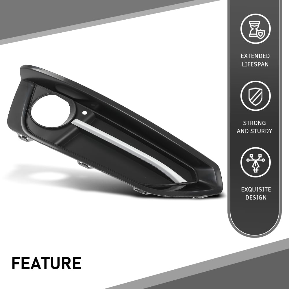 G-PLUS Front Passenger Right Side Fog Light Cover Trim Driving Lamp Compatible with BMW 230i xDrive Base 2017-2021 For Sport Line Models Without M Sport Package 51117343732, BM1039163 Black