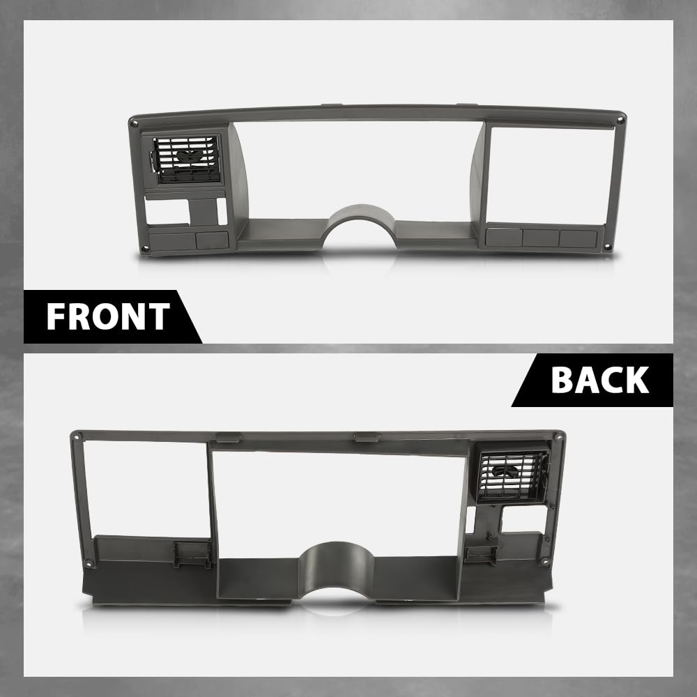 G-PLUS Speedometer Dash Bezel Trim Compatible with Chevy Silverado GMC Sierra Truck 1988-1994 Gray