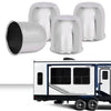 G-PLUS 4pcs Chrome Wheel Center Cap Fit for 3 1/4", 3.25" Trailer Rims Center Bore Light Scratch [Center Bore Dimensions: 3.25", 3 1/4" & Overall Cap Tall: 3.40" & Center Decal: 1.75"]