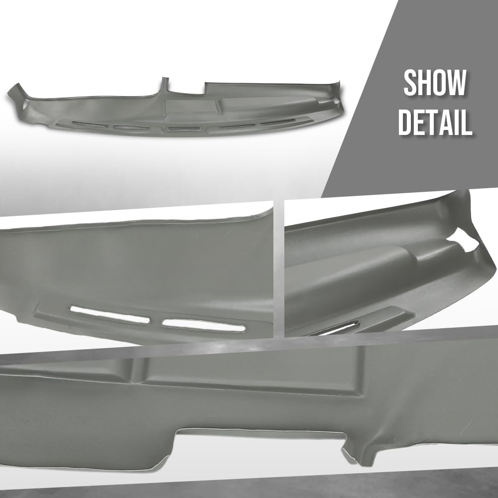 G-PLUS TPE Dash Cover Dashboard Cover Compatible with Ford F350 Xl/XLT V8 5.8L 1992-1997 Fit Ford Bronco XLT/Eddie Bauer V8 5.0L 1992-1996 Gray