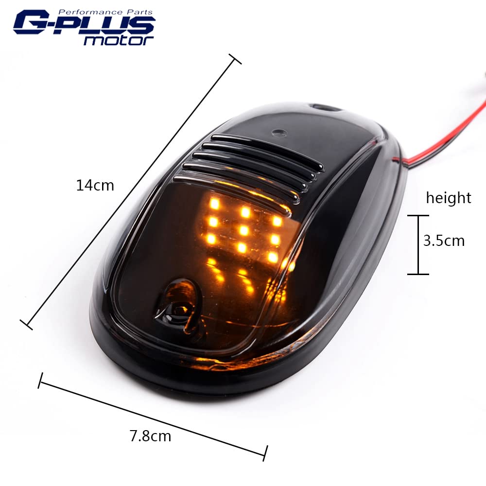 G-PLUS Cab Roof Running Marker Lights Compatible With Most of 4x4 / Off-Road/SUV/Crossover/Jeep/RV/Pickup truck vehicle,LED Roof Smoke Lens Light,5 Piece