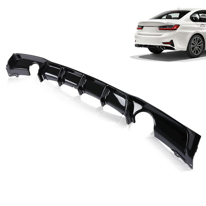 G-PLUS Lower Rear Bumper Diffuser Lip Decor Compatible with 12-18 BMW F30 F35 3-Series 328i M-Sport or Mtech