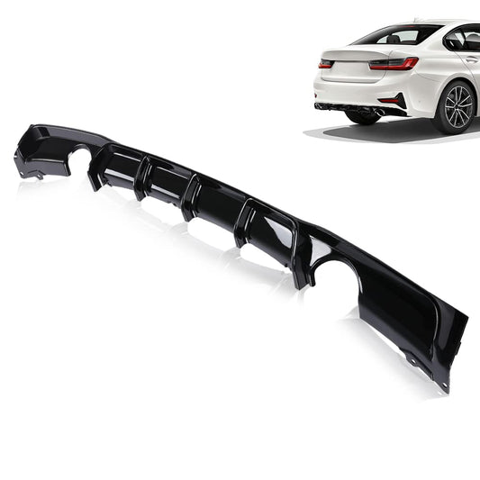 G-PLUS Lower Rear Bumper Diffuser Lip Decor Compatible with 12-18 BMW F30 F35 3-Series 328i M-Sport or Mtech