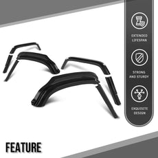 G-PLUS Fender Flares 8PCS for Hummer H1 Humvee HMMWV Black Additional Angle
