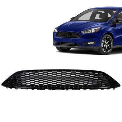 G-PLUS Front Bumper Upper Grille Compatible with Ford Focus S & SE 2015-2018 Replace for F1EZ-8200A, F1EZ-8200B Mesh Grill Honeycomb Style Black