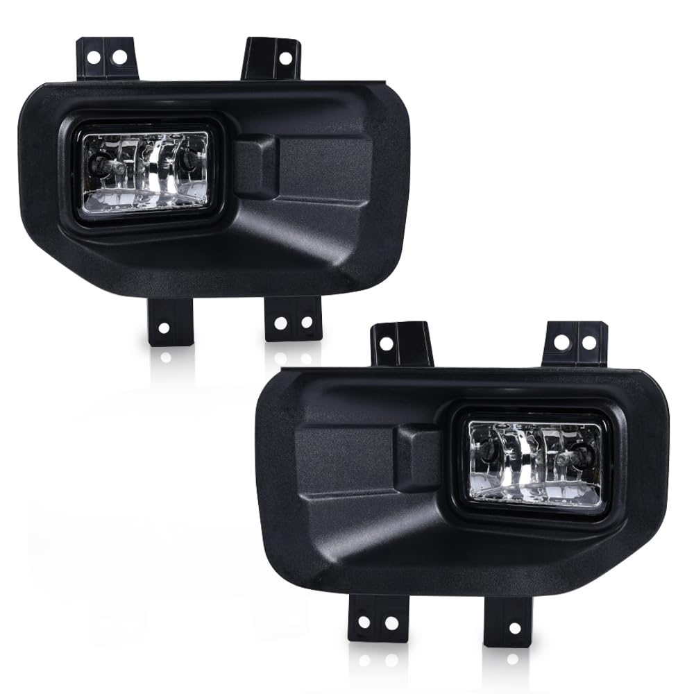 G-PLUS Headlights & Fog Lights Assembly Fit Ford F150 2015-2017 Headlamps Clear lens Black Housing Amber Reflector