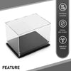 G-PLUS Clear Boxing Glove Display Case Football Glove Display Case for Full Size Boxing Wall Mount Self-Assembly, Black Base Riser Stand