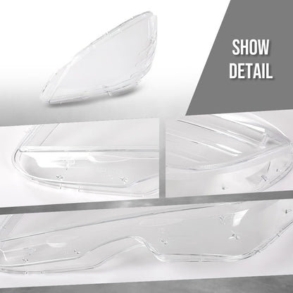 G-PLUS Headlight Lens Cover Compatible with Benz C-Class W204 C180 C200 C260 C280 C300 200K 180K 2008-2011 2048208761, 2048208861 Left & Right Front Headlamp Lens Cover Clear