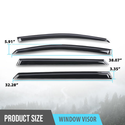 G-PLUS Out-Channel Window Visor Deflectors Tape-On Side Rain Guards Compatible with Subaru Outback(Premium, Limited, Touring) 2020-2025 4PCS Smoky