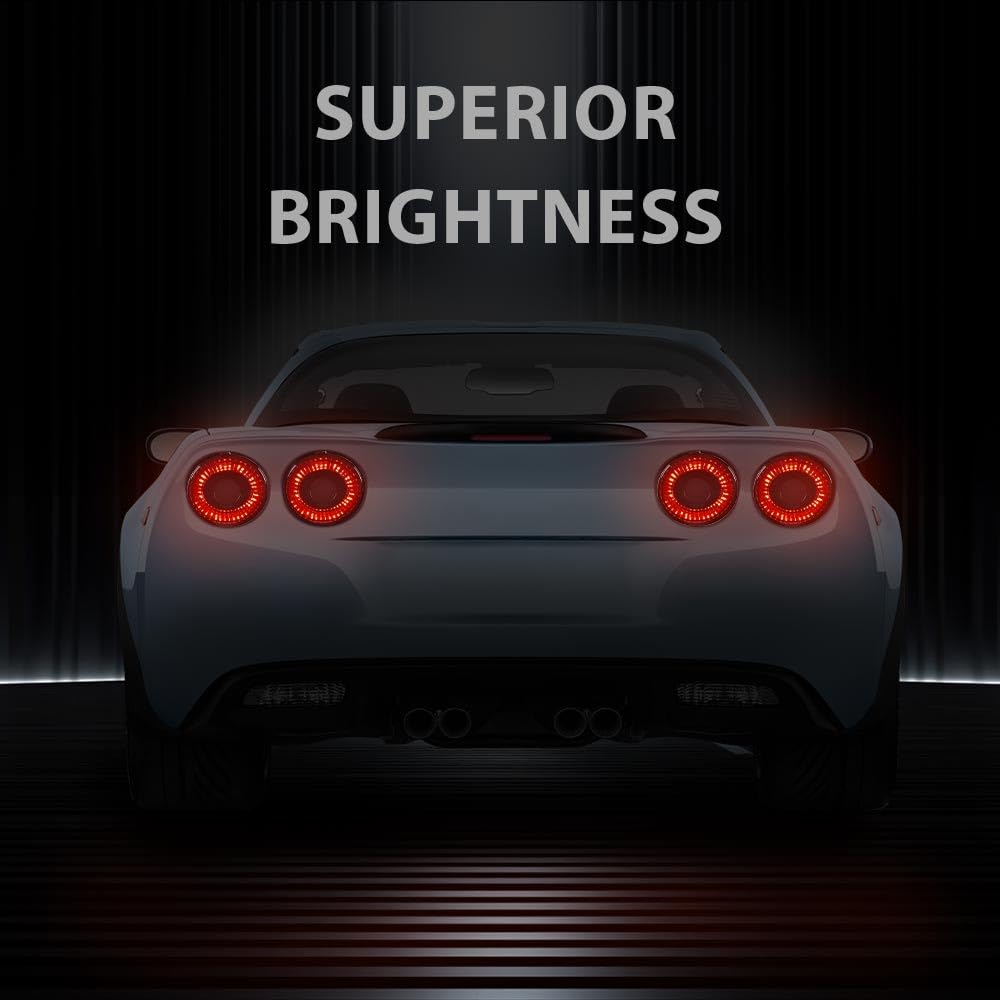 G-PLUS LED Rear Tail Lights Brake Lamp Compatible with Chevy Corvette C6 Coupe 2005-2013 Smoke Lens 25958215,22762674 luces traseras, faros traseros Luces Traseras Rear Brake Lamps Assembly