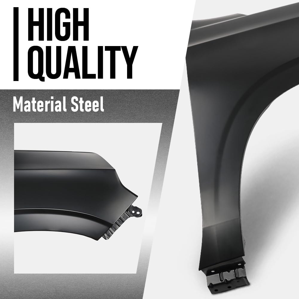 G-PLUS Fender Front Right Passenger Side Compatible with Chevy Suburban (submodel: Commercial, High Country, LS, LT, Premier, RST, Z71) 2021 2022 2023 2024 84384211, GM1241418 Black