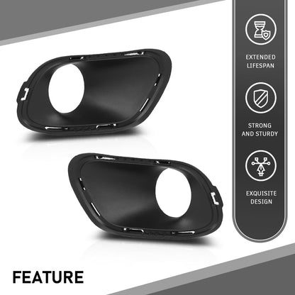 G-PLUS Fog Light Bezel Fog Lamp Trim Cover Grill Compatible with Jeep Cherokee 2014-2018 Pair Black