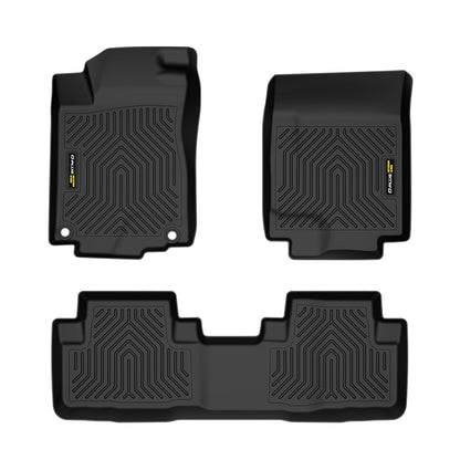 TPE Floor Mats Fit Honda CR-V LX EX SE 2012-2016 (Not Fit Touring & EX-L) 1st & 2nd Row Truck Accessories Cargo Liners All Weather Protection 3pcs Black Alfombras para Carro