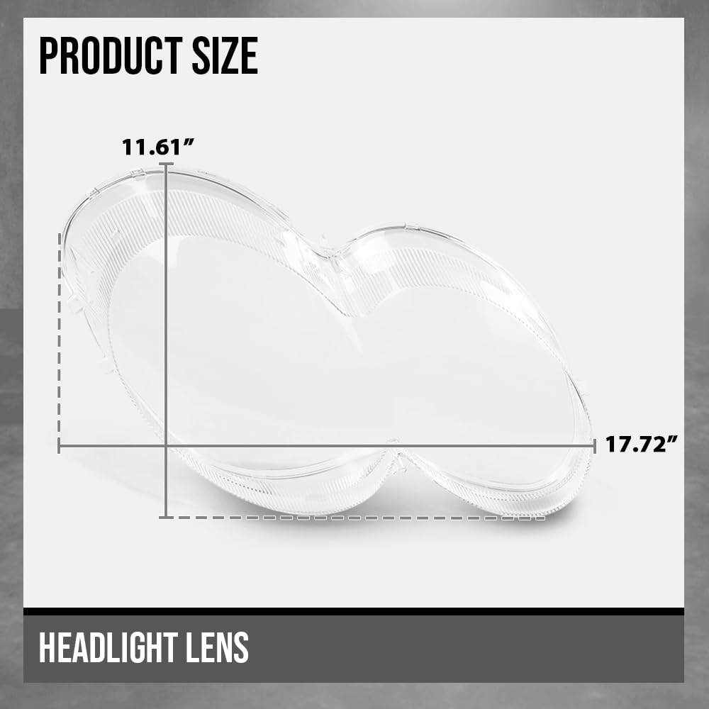 G-PLUS Headlight Lens Cover Compatible with Benz W230 SL500 SL600 SL55 2003-2008 Left & Right Pair Front Headlamp Lens Cover Clear