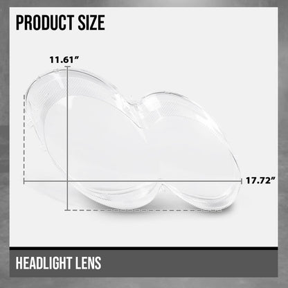 G-PLUS Headlight Lens Cover Compatible with Benz W230 SL500 SL600 SL55 2003-2008 Left & Right Pair Front Headlamp Lens Cover Clear