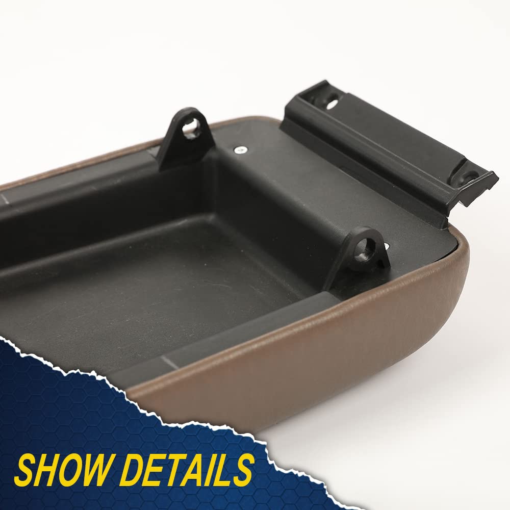 G-PLUS Center Console Lid & Latch Compatible with Toyota Tacoma 1995-2000/ 4Runner 1996-1998, Center Console Armrest Lid Oak Tan