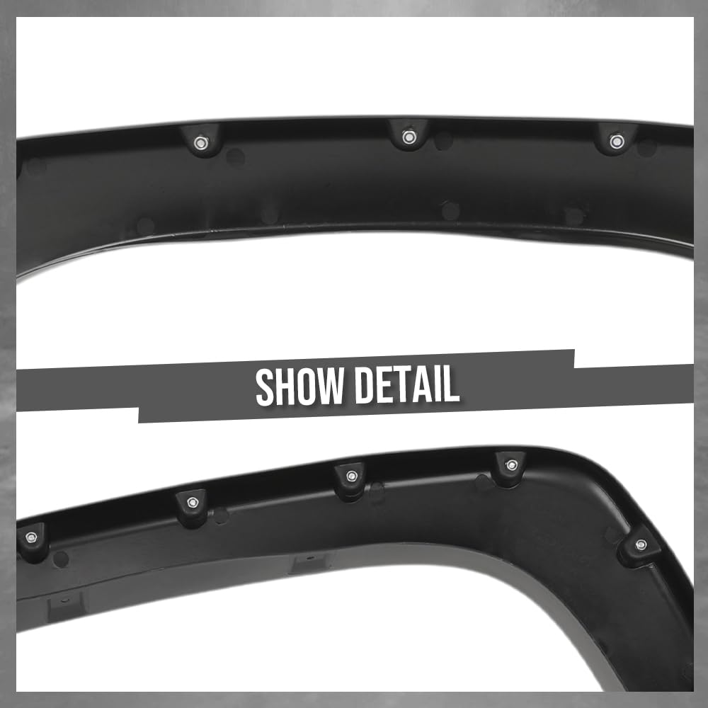 G-PLUS Fender Flares 4 PCS Smooth Pocket Riveted Compatible with Chevy Silverado/GMC Sierra 1999-2006 (Incl. 2007 Classic Models) Not Fit Dually & Step-side Models Wheel Flares Protector Cover