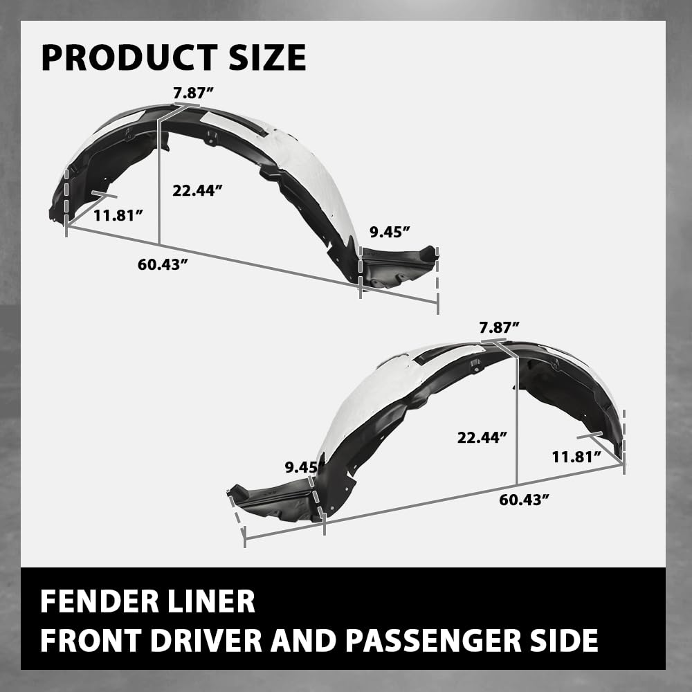 G-PLUS Front Inner Fender Liner Assembly 2PCS, Compatible with Ford Explorer 2011-2015/ Police Interceptor Utility 2013-2015, LH Driver & RH Right Side, FO1249149, FO1248149