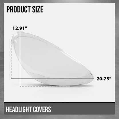G-PLUS Headlight Lens Cover Compatible with Porsche Cayenne 958 Model 2011-2014 Left & Right Pair Front Headlamp Lens Cover Clear