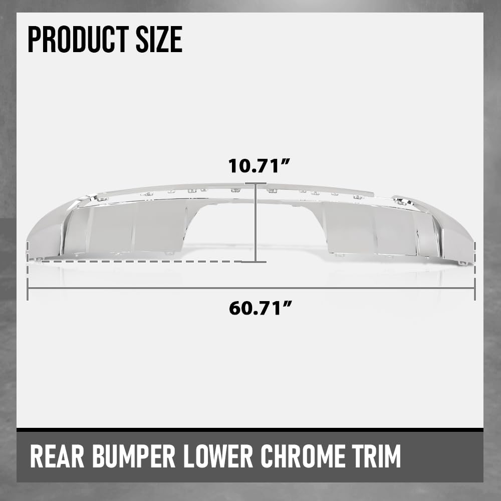 G-PLUS Rear Bumper Lower Chrome Trim Compatible with Benz ML550 ML500 2013-2015 A1668804340, A1668804440 Silver