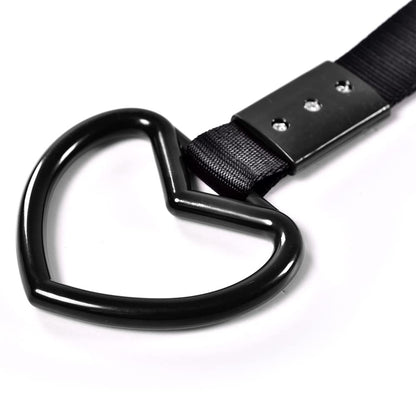 G-PLUS JDM Tsurikawa Ring Heart Subway Train Bus Car Handle Hand Straps Drift Charm,Rear Bumper Warning Ring (Black)