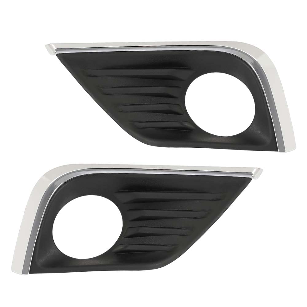G-PLUS Pair Front Bumper Fog Light Lamp Bezel Covers w/Chrome Trim Compatible with 2016 2017 2018 Nissan Altima 62256-9HS0B+62257-9HS0B NI1038141+NI1039141