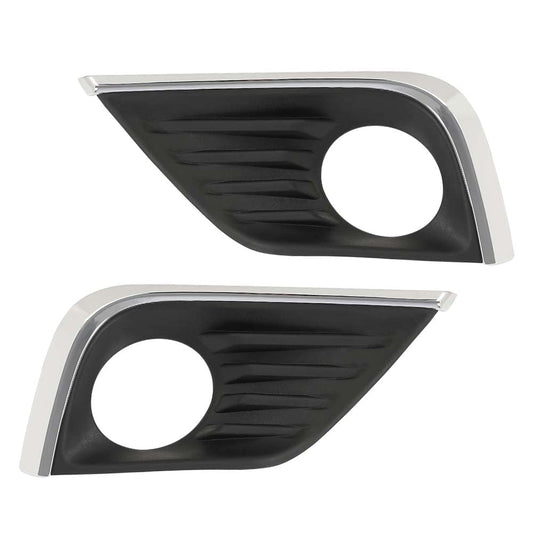 G-PLUS Pair Front Bumper Fog Light Lamp Bezel Covers w/Chrome Trim Compatible with 2016 2017 2018 Nissan Altima 62256-9HS0B+62257-9HS0B NI1038141+NI1039141