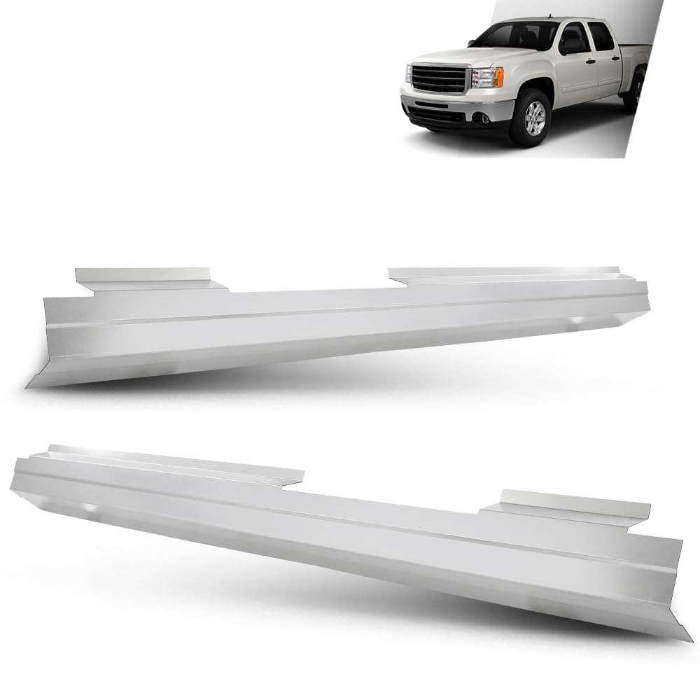 G-PLUS 2PCS Rocker Panels Pair Compatible with Chevy Silverado GMC Sierra Extended Cab All Models 2007 2008 2009 2010 2011 2012 2013