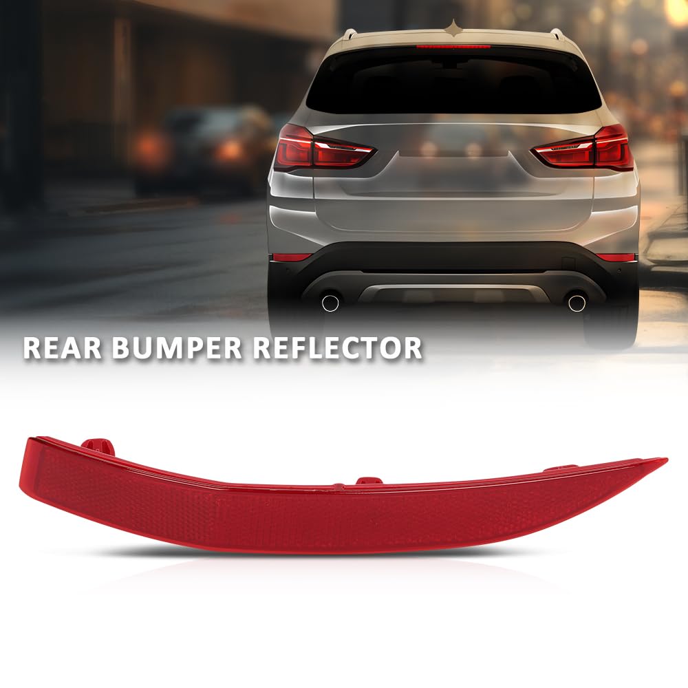 G-PLUS Rear Left Bumper Reflector, Compatible with BMW X1 sDrive28i, xDrive28i 2.0L L4 - Gas 2017-2019/ X1 xDrive28i 2.0L L4 - Gas 2016, Driver Side, 61617355547