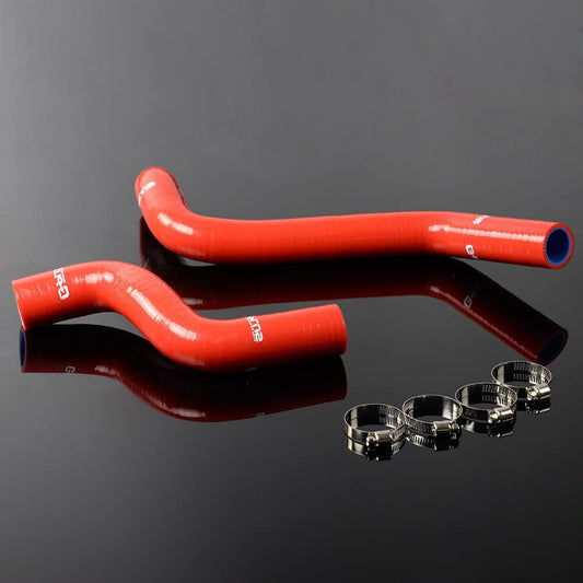 G-PLUS Silicone Radiator Coolant Hose Kit Clamps Compatible With Toyota EP91 Starlet Glanza V-Type 4E-FTE 1996-1999,Red