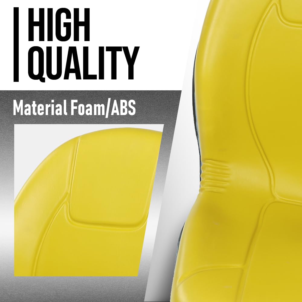 G-PLUS High Back Tractor Seat Compatible with John Deere Compact Utility Tractors: 655, 755, 756, 855 for 2305, 2320, 2520, 2720, Might Have to Replace Existing Kill Switch Yellow