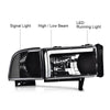 G-PLUS DRL LED Headlights Assembly Fit Dodge Ram 1500 1994-2001,Fit Dodge Ram 2500 3500 1994-2002(Not for Ram Sport) Headlamps w/o Bulbs Clear Lens Black Housing Clear Reflector