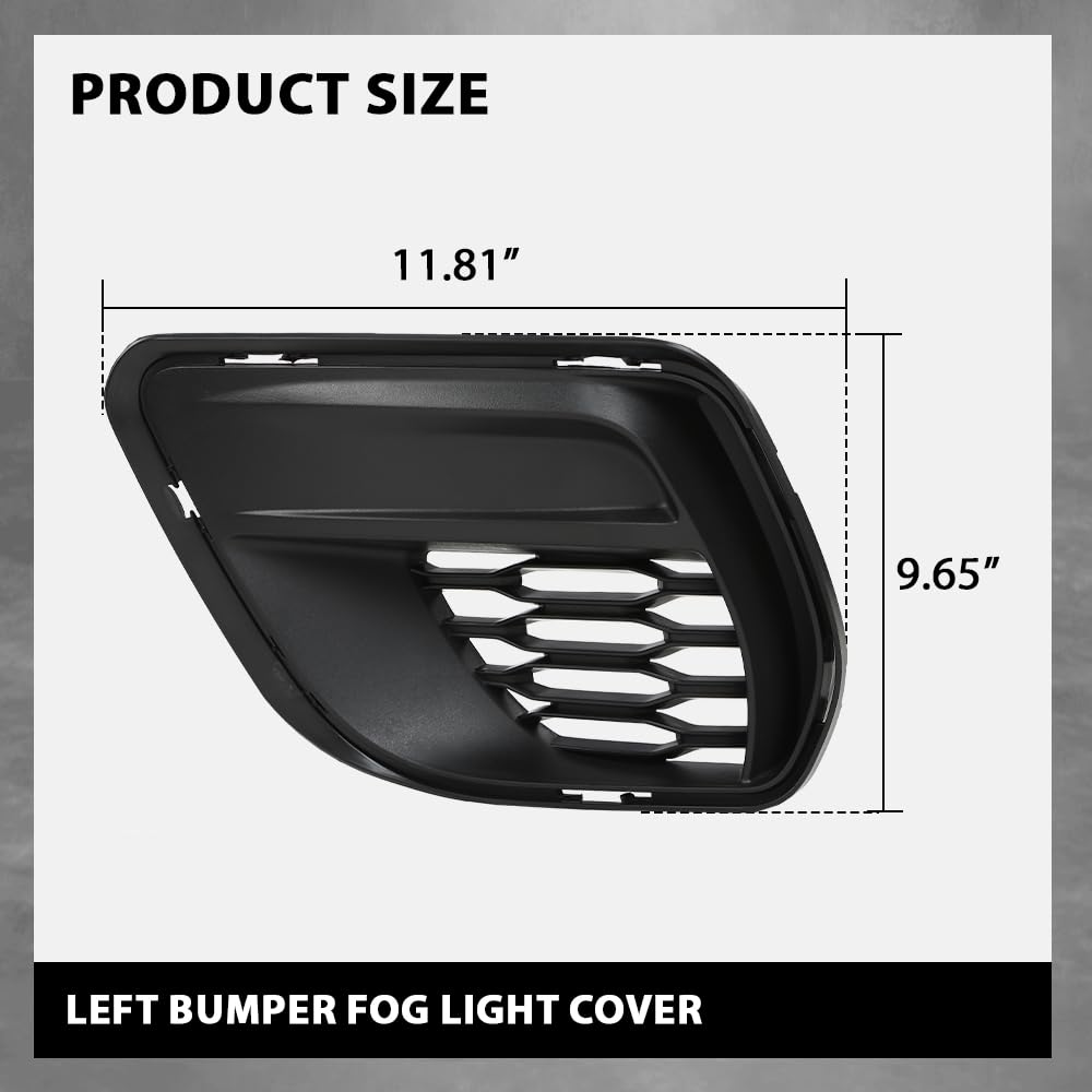 G-PLUS Front Left Bumper Fog Light Cover Compatible with Dodge Charger 2020-2023 Black