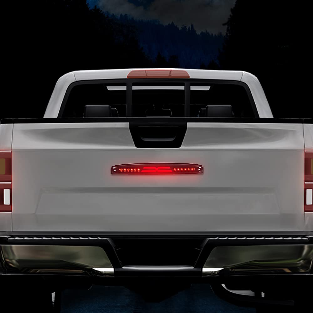 G-PLUS LED Rear Center Tailgate Lamp X Brake Light Compatible with 2003-2006 Dodge Ram 2500 3500 Led Tailgate Light Bar Replacement High Mounted Brake Light 05086509AA Smoky Lens Black Housing